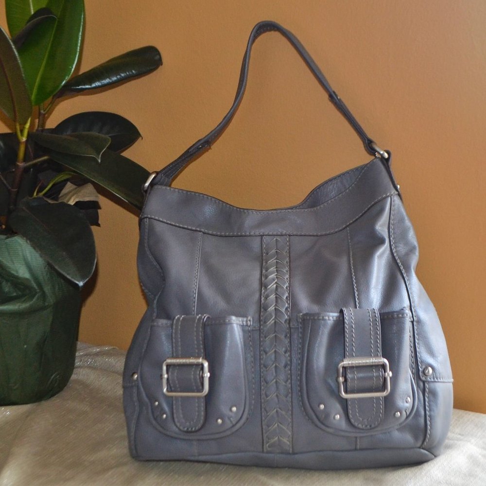 Tignanello Hobo Shoulder Bag Gray